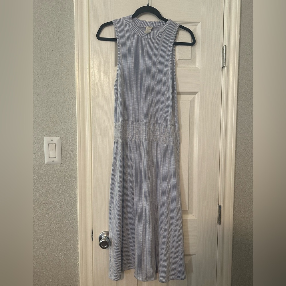 Caution To The Wind Blue Stripe High Neck Sundress - Picture 2 of 4